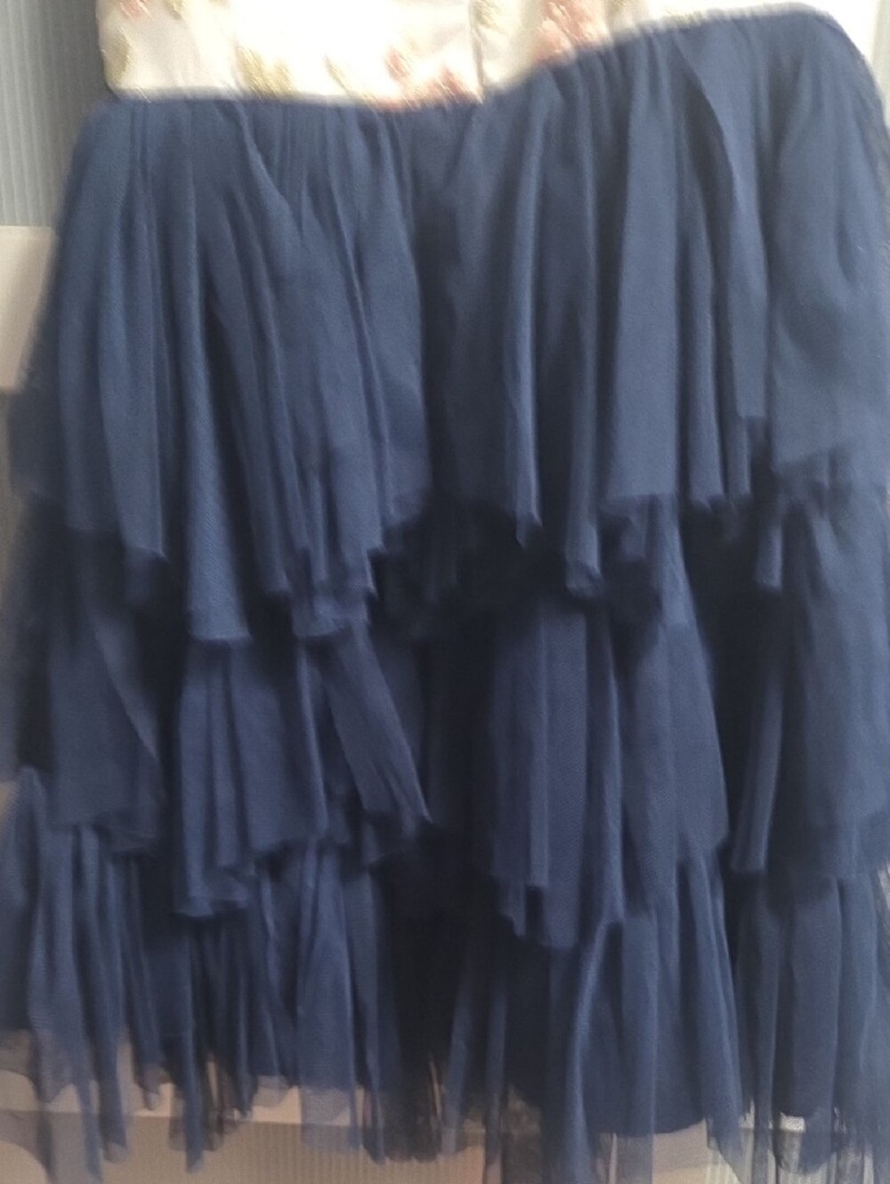 American Princess Navy Tulle Dress with Blush Floral Bodice - Picture 5 of 5